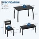 thumbnail image 2 of Kitchen mesa set para 4: 4-piece dining set con 2 sillas y pu forrado bench, cutting de esquina tabletop design, space-saving kitchen muebles para studio o restaurant, negra, 2 of 9