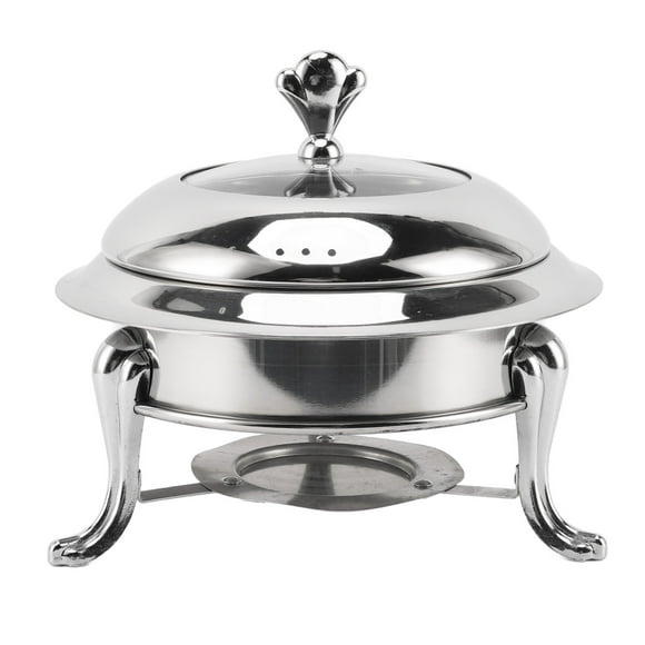Round Chafing Dish Buffet Set, Stainless Steel Buffet Servers and Warmers Portable Catering Server Chafing Dishes for Buffet with Lid for Parties, Events, Wedding, Camping, Dinner