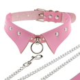thumbnail image 2 of Collier de cou en cheptel en similicuir: Collier rétro à col clouté Rasker Punk Rasker avec laisse, 2 of 10