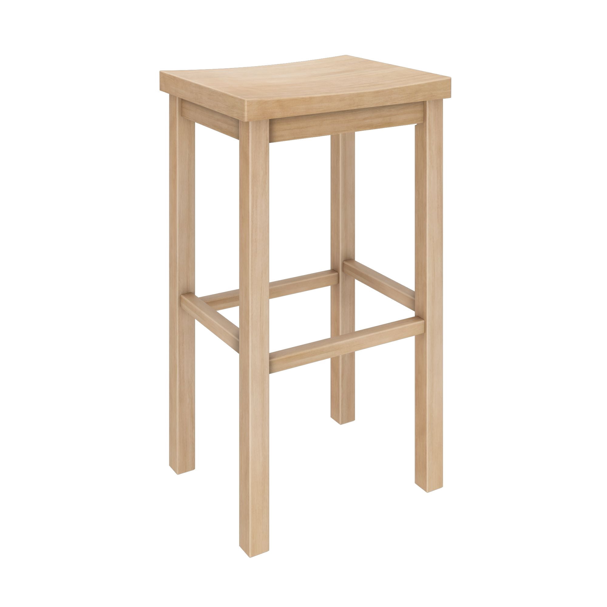 Now Furniture 30" Bar Stool, Wooden Backless Bar Height Kitchen Stool, Blonde