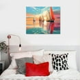 thumbnail image 4 of COMIO  Nautical Sailboat Canvas Wall Art - Abstract Ocean Picture Artwork with Hand Painted Textured Seascape Painting  for Bedroom, 4 of 4