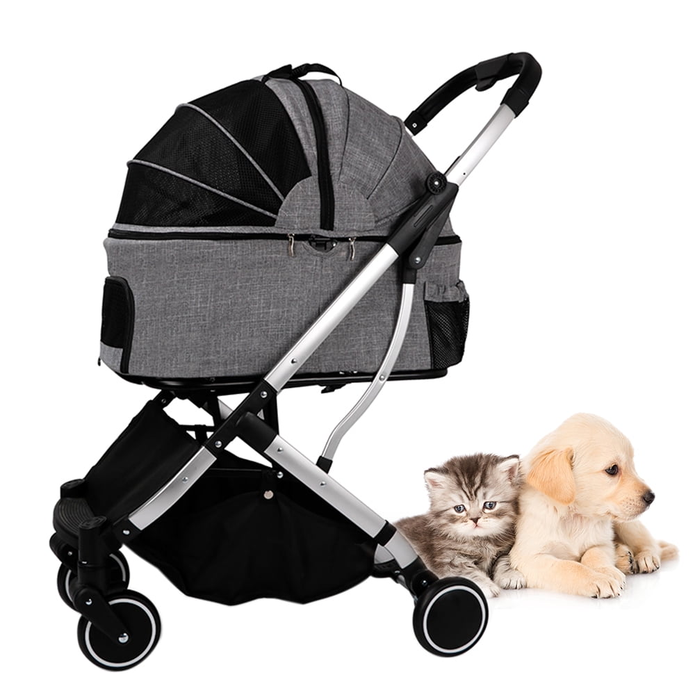 Pet Stroller for Cat Dog Detachable Cage Stroller Pet Dog Foldable