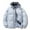 Blue, variant on Womens Winter Puffer Jacket Lining Plaid Down Jacket Long-Sleeved Winter Loose Warm Coats Casual Overcoat Thermal Winter Parka