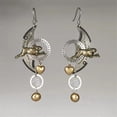 thumbnail image 4 of Pendientes colgantes de plata antigua para mujer y niña, de metal, estilo bohemio, estilo vintage, A38, 4 of 5
