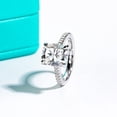 thumbnail image 3 of Silvago Jewel Stamped 14k White Gold Over Women's Engagement Ring - Cushion Cut 2.2 Ct Lab Created Diamond Anniversary Ring - Solitaire with Accents Diamond Ring - Hidden Halo Bridal Wedding Ring, 3 of 8