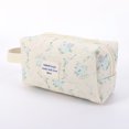 thumbnail image 2 of Lindo Corazón Femenino Acolchado Algodón Gatito Azul Marino Floral Mano Cosméticos Almacenamiento Muñeca (estilo 3) Rosa Azul Retro, 2 of 9