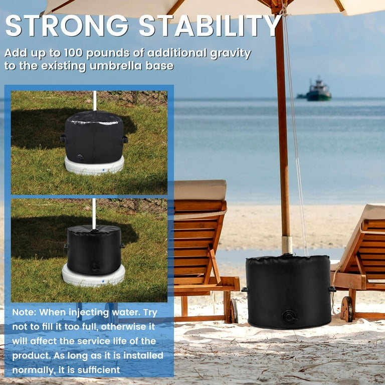 base weight for patio umbrella Keyohome Umbrella Base Weight Round Weight Water Bag for Outdoor Patio  Umbrella ,Up to 100 lbs,17.3