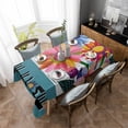 thumbnail image 4 of Spring Daisy Rectangle Tablecloth, Turquoise Modern Abstract Art Dots Floral Waterproof & StainResistant Tablecloth, Washable Oil-proof Table Cover for Dining/Party/Wedding/Camping/Buffet 60x102 In, 4 of 9