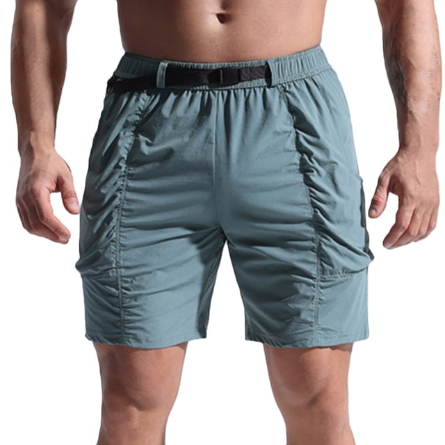 pstuiky Pantalones cortos para hombre, Pantalones cortos deportivos casuales de moda para hombre, con bolsillos laterales elásticos y cintura media. Pantalones cortos cargo