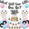 Halloween Gender Reveal Decorations, Boo-y or Ghoul Gender Reveal Party Supplies, What Will Our Little Boo Be Banner Cake Topper Pink Blue Balloons Ghost Cupcake Toppers for Spooky Baby Shower