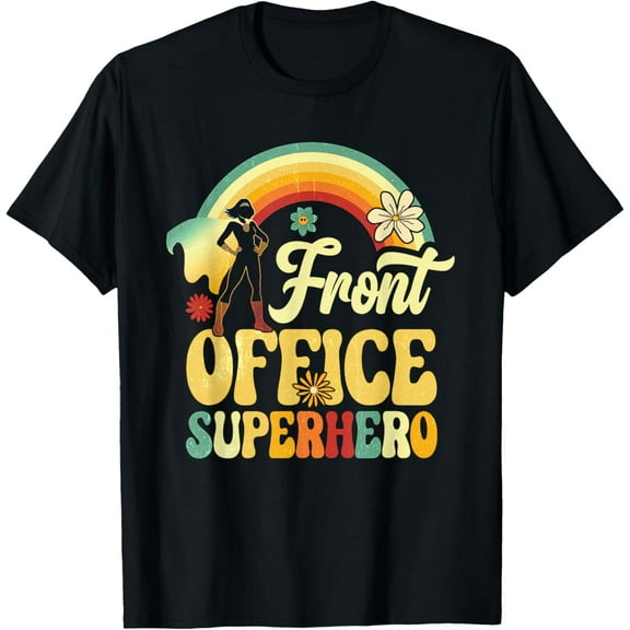 Retro Front Office Superhero Secretary Administrative Assistant Gifts T-shirt