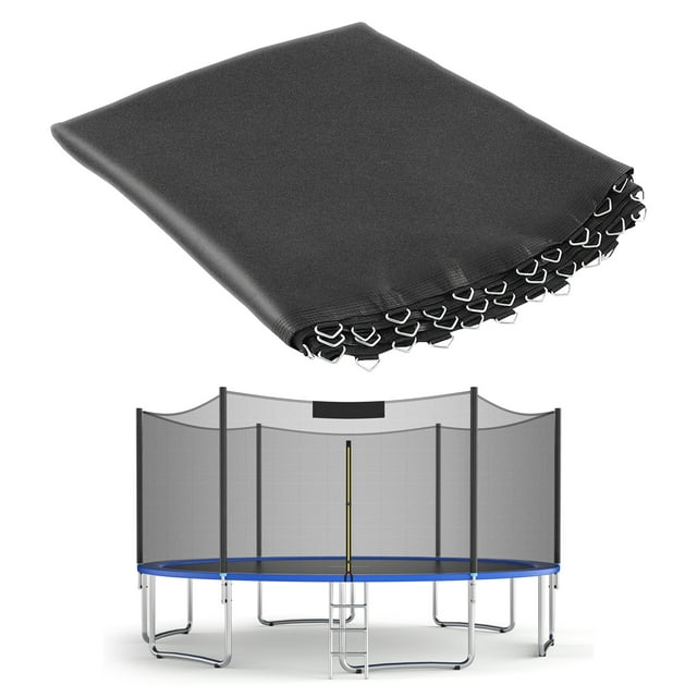 Gymax Replacement Trampoline Mat Jumping Mat Fits 16ft Frame w/ V-Hooks