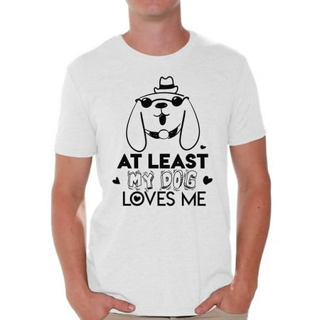 Awkward Styles At Least My Dog Loves Me Shirt Valentine T Shirt for Men Valentine's Day Gift for Him Dog Lovers Shirt Cute Valentines Day Gift for Dog Owners Anti-Valentine Funny Valentine (Best Valentine Gift For Him 2019)