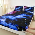 thumbnail image 3 of Manfei Glitter Galaxy Bed Sheets Queen, Psychedelic Starry Sky Queen Sheet Sets, Dreamy Cartoon Bedding Sets Queen Size, Super Cozy Bedroom Decorative, 4pcs, 3 of 7