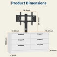 thumbnail image 6 of 63 Inch TV Stand Entertainment Center with 6 Drawers Adjustable Height for Living Room, Bedroom, Office, 6 of 8