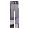 thumbnail image 5 of Geometric Modern Art Purple Gray Black Winter Female Pants Flannel High Waist Women Pants Lady Warm Straight Leg Plush Trousers, 5 of 7