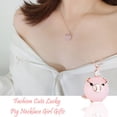 thumbnail image 2 of Collar de cristal con cerdo dorado y rosa para niña y mujer, collares y colgantes bonitos, 2 of 8