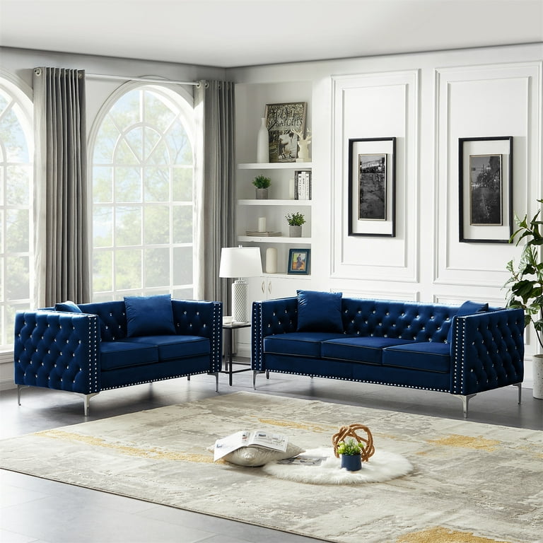 Velvet Sectional Sofa Set