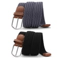 thumbnail image 6 of GAEKEAO Belt for Men 2 Pack Elastic Braided 1 3/8" Stretch Men Belts for Casual Pants and Jeans,Gift Box, 6 of 12