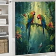 thumbnail image 6 of Orinice Birds Branch Forest Bathroom Decor Set with Hooks, Colorful Luxurious Graphic Print Polyester Fabric Fashion Curtain Decoration, Chic Modern Shower Curtain 60x72, 6 of 7