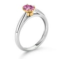 thumbnail image 3 of Gem Stone King 10K White and Yellow Gold Solitaire Engagement Ring Pink Oval Moissanite (0.46 Cttw), 3 of 4