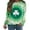 Green-5, variant on Ohufall Crewneck Sweatshirt for Women Oversized St. Patricks Day Shamrock Printed Long Sleeve Pullover Hoodless Sweatshirts Tops