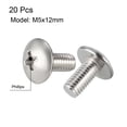thumbnail image 2 of Tornillos de máquina Unique Bargains, M5x12mm Tornillo Phillips, Acero inoxidable 304, Sujetadores Tornillos 20Pcs, 2 of 3