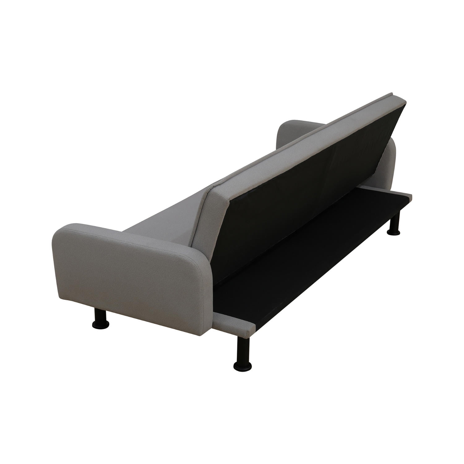Futon Sofa Bed, Velvet Comfy Futon Couch Bed Convertible Sleeper Sofa with Adjustable Backrest, Grey