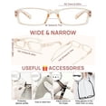 thumbnail image 5 of WEMOOTANTS 4 Packs Champagne Reading Glasses 5.0 for Women Narrow Rectangle Readers with Spring Hinges, 5 of 6