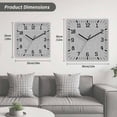 thumbnail image 5 of Gray Wooden Wall Clock Silent Non Ticking, Farmhouse Burlap Solid Grey Color Modern Linen Texture Square Wall Clocks Battery Operated, Decor Clock for Home Office, Living Room, Kitchen, 12 Inch, 5 of 9