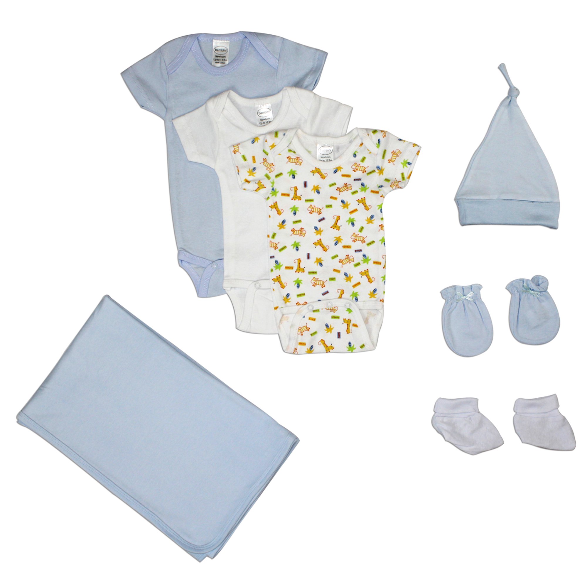 Bambini Newborn Baby Shower Layette Gift Set, 7pc (Baby Boys)