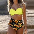 thumbnail image 6 of Womens Swimsuit Women's Bikini Swimsuits Women Vintage Swimsuit Two Piece Retro Halter Ruched High Waist Print Bikini Set, 6 of 8