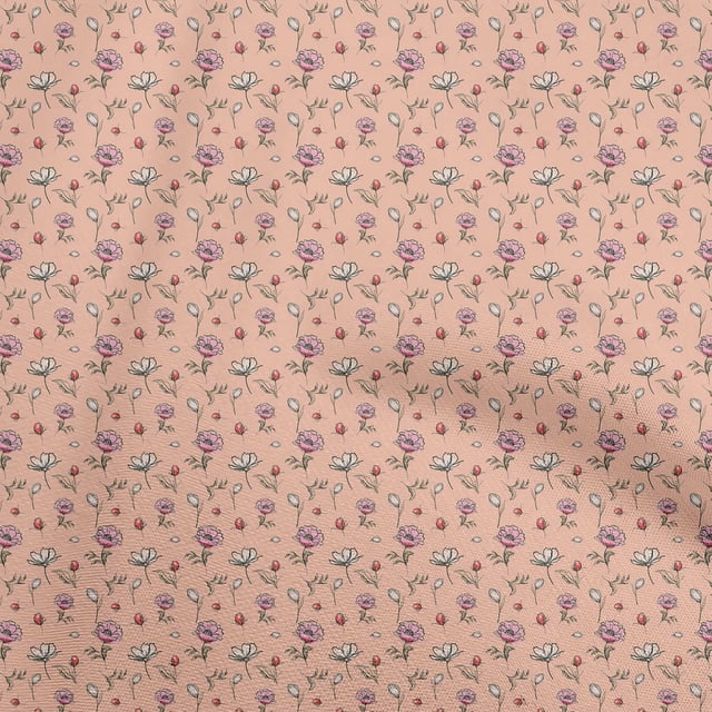 oneOone Silk Tabby Dark Peach Fabric Floral Sewing Craft Projects Fabric Prints By Yard 42 Inch Wide