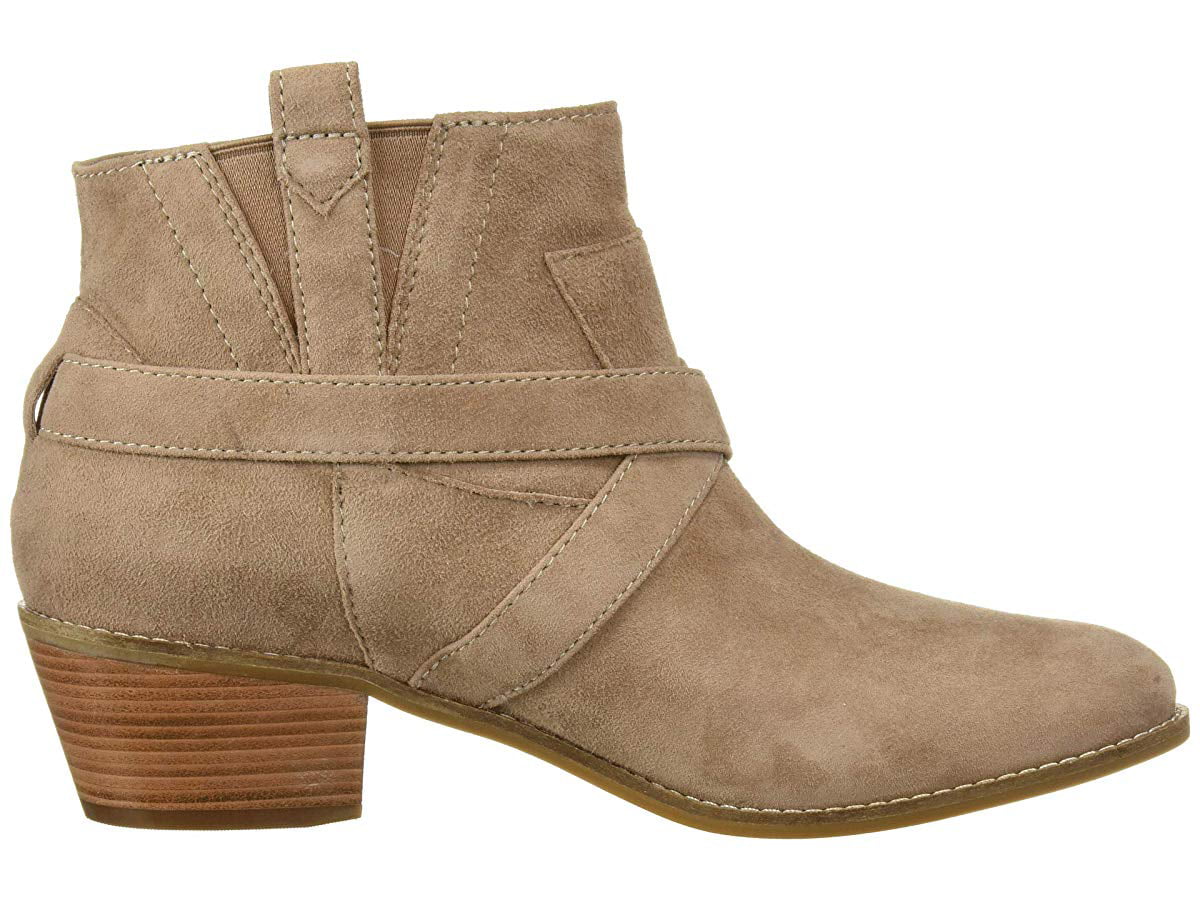 Cole Haan Jensynn Bootie Stone Taupe Suede/Antique Brass Buckle ...