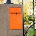 thumbnail image 4 of pitrice Style Flair Box Mailbox Bin Door Designed Drop Box Slots Metal Installation Postbox Simple Drop Box Mailbox Beige Orange, 4 of 8