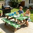 thumbnail image 4 of Botanical Print 3 Piece Picnic Tablecloth Set, Elastic Edge Fits Standard Tables, Spill Proof Polyester Fabric, Ideal for Patio Deck Party, Foldable Storage Sack, Nice Gift for Nature Lover, 4 of 6