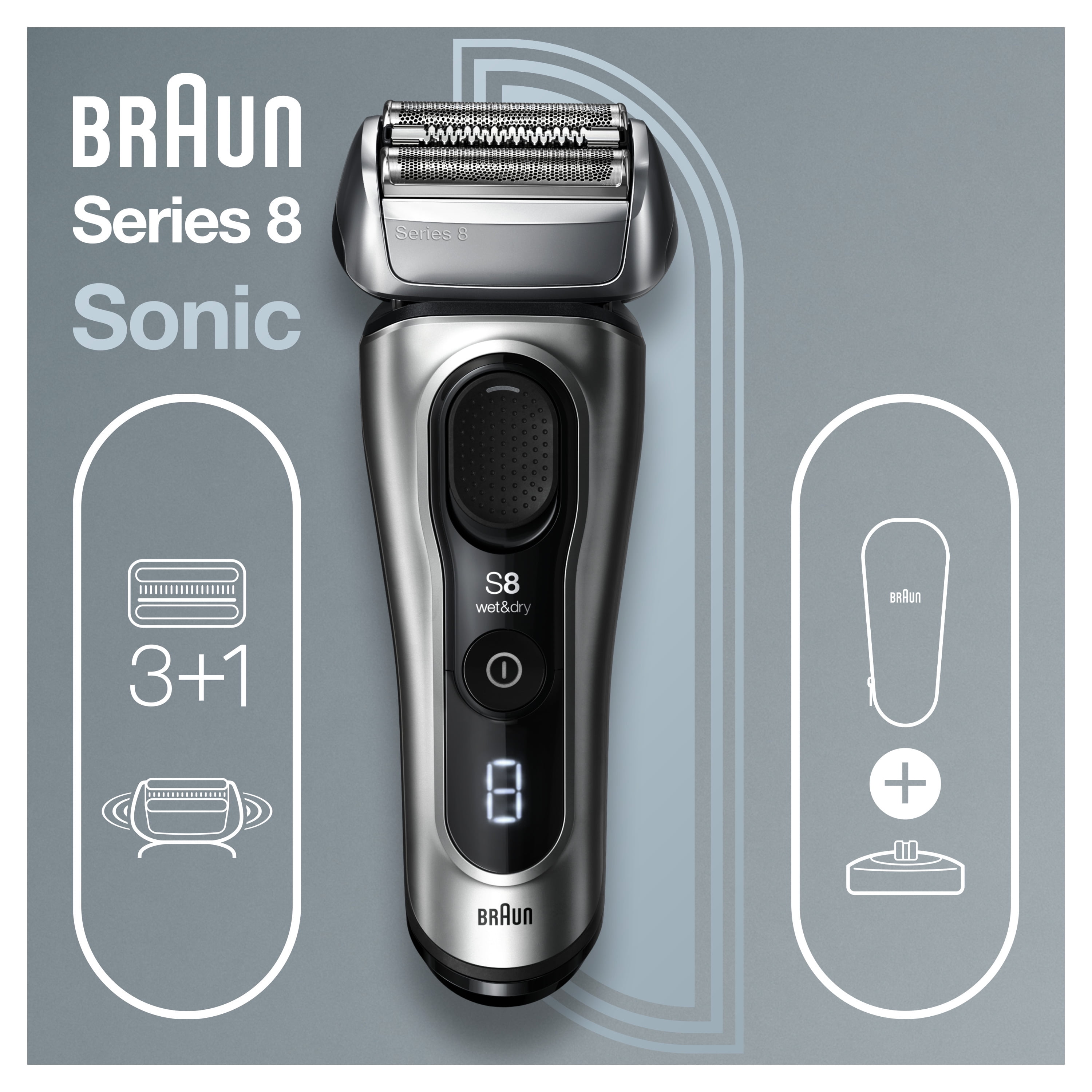 Beard Electric Braun Rechargeable Shaver Wet 8 with Trimmer 8417s Men\'s Dry Series