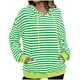 thumbnail image 1 of Chaquetas y abrigos casuales con capucha y manga larga para mujer Chaqueta casual con capucha y cremallera de manga larga con estampado a rayas para mujer Top de poliéster para mujer, 1 of 4