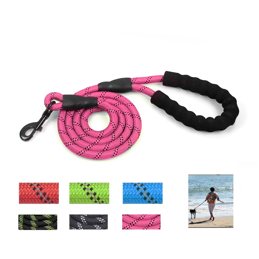 pink rope dog leash