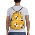 thumbnail image 2 of Easygdp Cute Bee Butterfly Yelllow Drawstring Backpack, Beach Sackpack, Travel Sackpack Lightweight for Sports, Gym, Travel, Swimming - Medium, 2 of 9