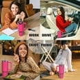 thumbnail image 4 of 30oz 40oz Large Capacity Tumbler with Handle and Lid Stainless Steel Thermal Double 304 Vacuum Bottle Office and Home Insulated, 4 of 6