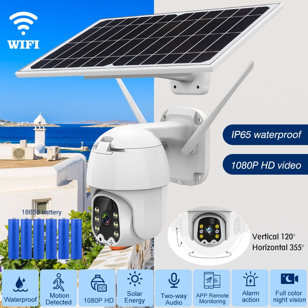 fit Hollywood Median Security Cameras Wireless Outdoor, DFITO Solar Powered Wifi System, Pan  Tilt, 2K Night Vision, Two Way Talk, Works with Android/Ios  Assistant/Cloud, with Solar Panel, ZJ16 - Walmart.com
