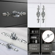 2pcs Crystal Cabinet Knobs Drawer Dresser Handles Diamond Glass Pulls with Screws, (Small, Silver)