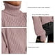 thumbnail image 4 of Suéter de punto cuello alto hombro caído manga larga suéter casual para mujer rosa XL, 4 of 5