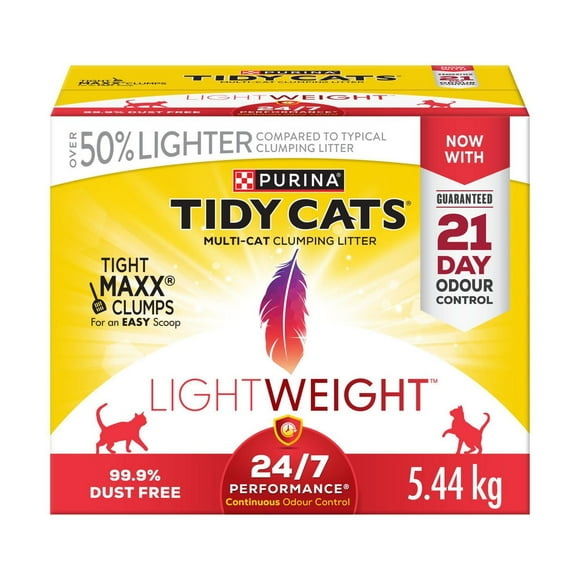 Tidy Cats Poids Plume 24/7 Performance Multichat, Litière Agglomérante pour Chats 5,44 kg 5,44 kg