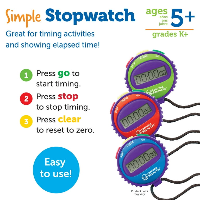 Learning Resources Simple Stopwatch - 1 Each Learning Resources Simple Stopwatch - 1 Each