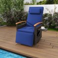 thumbnail image 1 of Costway Outdoor 360° Swivel Rattan Recliner Chair Patio Wicker Chaise Lounge Chair Navy, 1 of 9