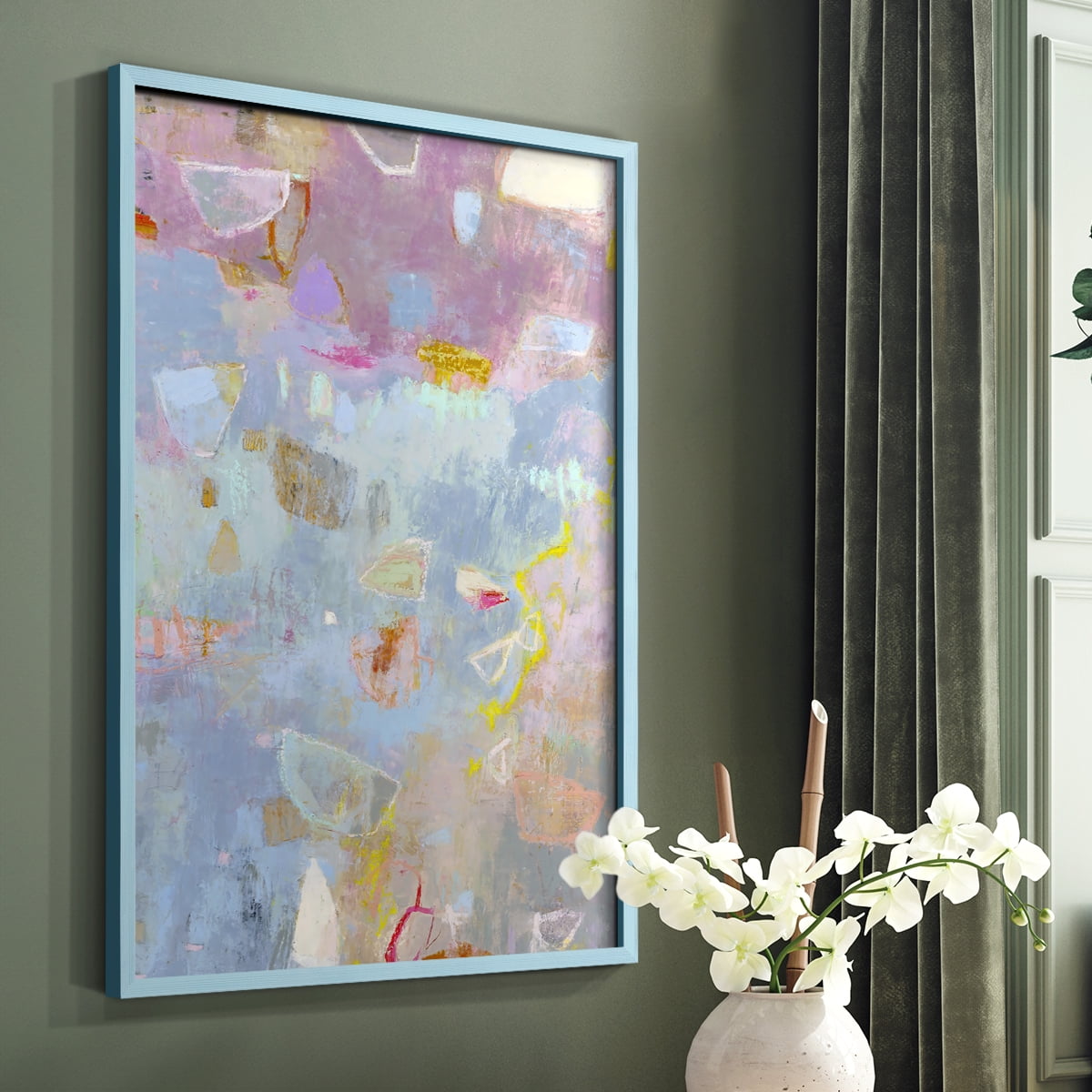 Whilst II Framed Print in Blue Solid Wood 8 x 10 Framed Print