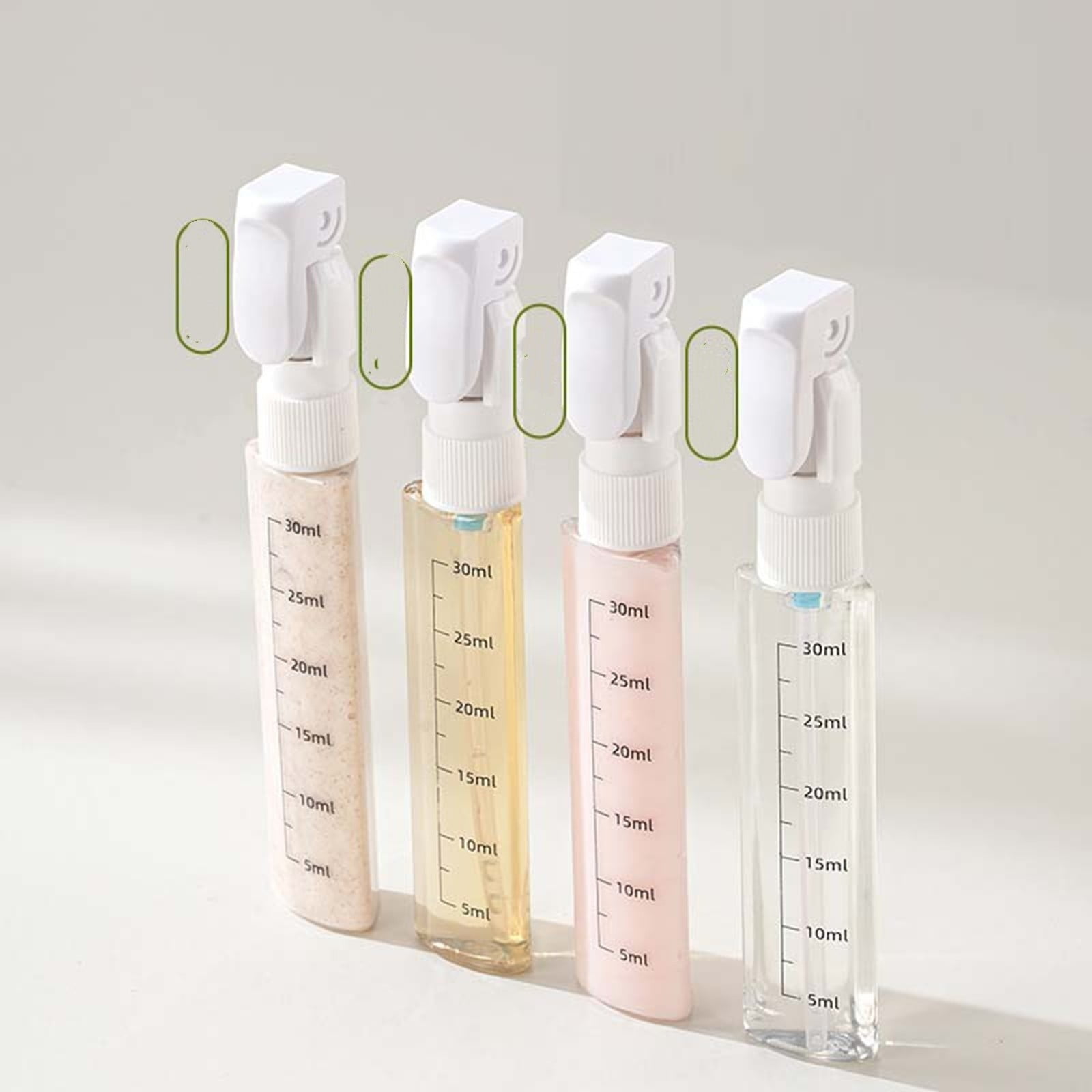 Gytml 4-In-1 Travel Toiletry Dispenser Kit, 30Ml Leak-Proof Refillable Bottles With Storage Case & Labels, Portable Shampoo Lotion Containers For Flights, Gym & Travel(White-A)