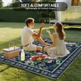 thumbnail image 4 of Navy Blue Flowers Outdoor Rug for Patio/Deck/Porch, Non-Slip Large Area Rug 4 x 6 Ft, Spring Floral Elegant Pastoral Botanical Indoor Outdoor Rugs Washable Area Rugs, Camping Rug Carpet Runner, 4 of 8